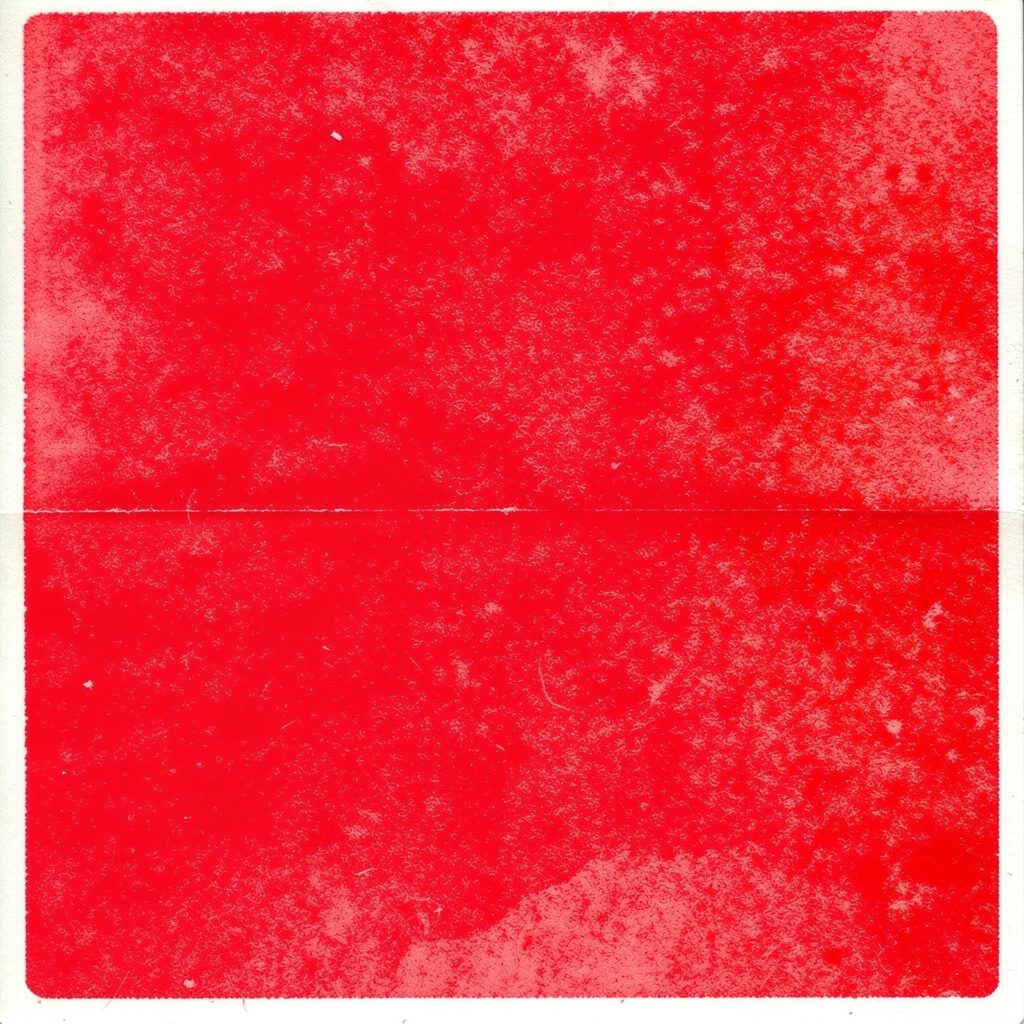 Fachada nocturna de la sala con luz roja cálida y cartelera iluminada, en tintas roja y negra sobre fondo crudo.